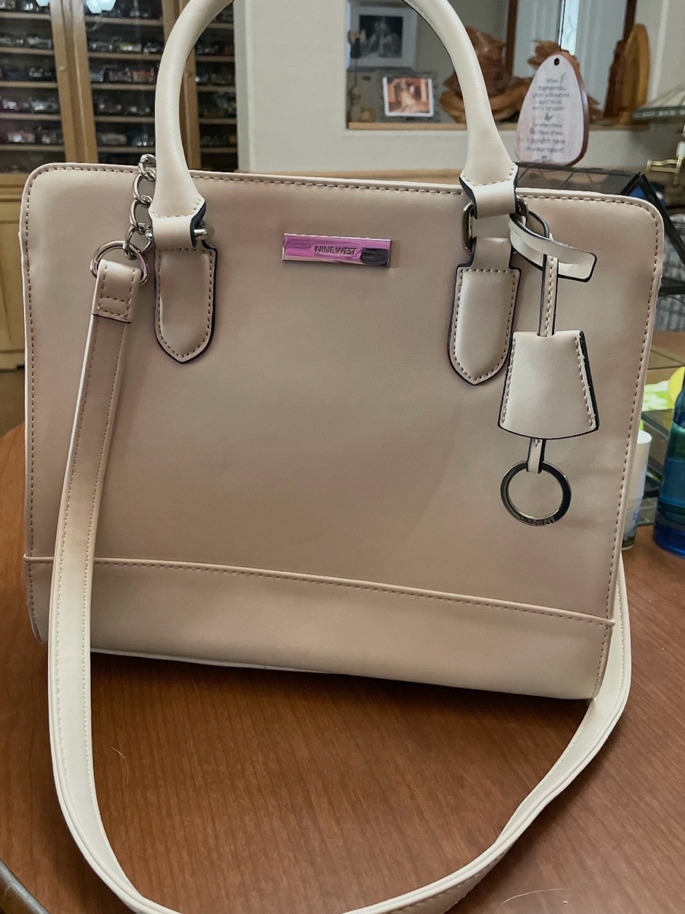 Nine West woman’s coralia me time satchel cream-tan purse medium size NWOT
